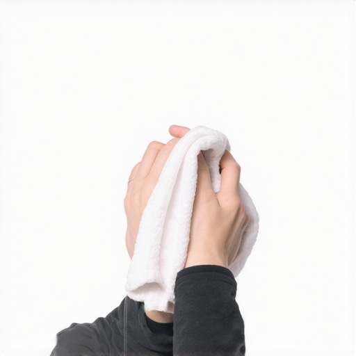 Person carefully cleaning a projection screen with microfiber cloth to prevent scratches.